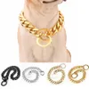 15 mm Metall-Hundetrainings-Choke-Kettenhalsband für große Hunde, Pitbull, Bulldogge, starkes Silber-Gold-Edelstahl-Slip-Hundehalsband Y20227G