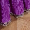 Spódnica łóżka wysokiej jakości spódnice pościelowe poduszki fioletowe aksamitne gęste ciepłe koronkowe łóżka łóżka spółka okładka materaca król królowa 230720