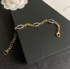 Designer Bangles Brand Letter Chain Luxury Women 18K Gold Plated Silver Bracelets Copper Inlaid Crystal Pearl Link Chains Couple Festivals Party Jewelry
