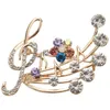 Brooches Arrival Music Brooch Elegant Style With Rhinestones Treble Clef Pin For Ladies