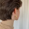 Hoop Huggie Peri'sBox Uniek ontwerp Gouden slot oorbellen voor vrouwen Kleine veiligheidsspeld Hoepels Minimale Jewelry1257Z