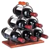 6 bouteilles en bois portable en bois portable en fer forgé en fer à vin en fer à vins à vin Porche-Porche de rangement de vin stand