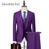 Gwenhwyfar Tide Men Colorful Fashion Wedding Suits Plus Size S-5XL Yellow Pink Green Blue Purple Suits Jacket Pants Vest 3 Pieces 231w