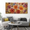 Contemporary Canvas Wall Art Asters and Mums Handmade Modern Decor for Hotel Room Decor