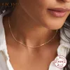 Ketten ROXI Ins Minimalismus Kette Schlüsselbein Halsketten Für Frauen Mädchen Geburtstag Schmuck Geschenk Sterling Silber 925 Gold Halskette Choker194M