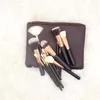 Profesyonel 15 adet siyah makyaj fırçası seti temel fırça göz farı fırçası güzellik makyaj araçları
