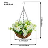 Decorative Flowers Spring Simulation Flower Hanging Basket Bow Tie Wreath Home Iron Art Basin Decoration