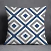 Fronha 45x45CM Capa de Almofada Padrão Geométrico Poliéster Azul Cinza Fronha Estofamento Sofá Decoração da Casa Fronhas 230721