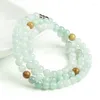 Choker 8mm Natural myanmar jadeite bedeed necklace 여자 고급 보석 액세서