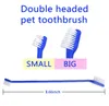 200 PCS PET Supplies Cat Puppy Dog Dental Grooming أسنان فرشاة الأسنان مزدوجة رأس فرشاة الأسنان CAT CAT CAT