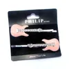 Волосы клики хрустальная гитара мода металлическая розовая эмалевая музыкальные инструменты шарм
