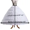 Haute qualité femmes Crinoline jupon robe de bal 6 cerceau jupe glisse longue sous-jupe pour mariage robe de mariée robe de bal184q