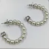 Damen-Perlenohrringe aus 925er-Silber, Charm-Ohrringe für Damen, ringförmig, schlichter Luxus-Schmuck, Hochzeit, Party, Kopfschmuck, Paket mit Box