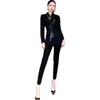 Survêtements pour femmes 2023 Femme Automne Et Hiver Mode Tempérament Version Coréenne Style Britannique Noir Président Office Manager Business