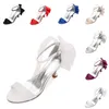 Sapatos para festa de casamento 2019 cetim nupcial dama de honra roupa formal salto gatinho sandália fivela para casamento na praia jardim castelo 307r