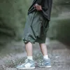 Herr shorts höft fasta byxor retro casual streetwear fickor last löst manlig multi harjuku hoppfärg band