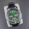 Mens Watch Quartz Navitimer Watch Designer Tüm Kadranlar Çalışıyor Deri Kayış Relogio Moda Kadın Lüks Saatler AAA Kalite 50mm Buz Mavi DH010 C23