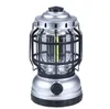 Draagbare mini-lantaarn led outdoor camping vissen Wandelen BBQ-lamp vintage dimmende lantaarns USB Oplaadbatterij krachtige COB Handlamp brandt