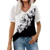 Kvinnors T-skjortor Fashion Casual Loose Shirt V Neck Short Sleeve Puff Top T-shirt Handla T-shirts för kvinnor Camisetas