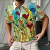 Herren Polos 2023 Sommer Mode Casual Polo Shirt Gemälde Kunst eleganter Reißverschluss Kragen Street Kee