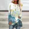 T-shirt femme T-shirt femme Wave 3d Print T-shirt Femme Mode T-shirt Manches longues Tops T-shirts Dames T-shirt Tunique T-shirts Y2k Vêtements Fille 230721