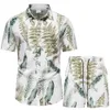 Men s Tracksuits 2 Piece Sets Hawaiian Short Sleeve Shirts Shorts Summer Beach Casual Shirt Set Male Loose Floral Fashion Holiday Suits 230721
