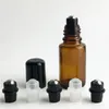 5ml/10ml/15ml/20ml/30ml/50ml/100ml garrafas de vidro âmbar com vidro/rolo de aço inoxidável tampa preta, garrafas de perfume de óleo essencial rollo