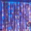 Strings 3x1M 3x2M 3x3M Window Curtain Icicle String Light With Remote Outdoor Christmas LED Fairy Wedding Party Garden Garland