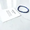 MG0153 Nouveau Design Naturel Mat Lapis Lazuli Bracelet 4 mm Pierre Perles Bracelet Mini Gemstone Energy Jewelry254s