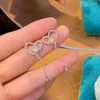 Dingle örhängen caoshi söta flickor med bländande zirkonium delikat kärlek hjärtform design utsökta tillbehör för bröllop ceremoni