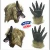 Halloween horreur loup griffe déguisement caoutchouc cheveux tête de loup gants loup-garou Latex masque unisexe Cosplay fête Animal masque