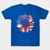 4 juli självständighetsdagen firande USA Independence Day T-shirt solrosor