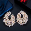 luxury stud designer earring for woman diamond AAA zirconia south american copper 18k gold korean pearl silver earrings womens wedding engagement jewelry gift