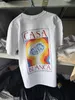 メンズTシャツカサブランカドリームランドクラウドプリント半袖夏のカサとレディースルーズオールマッチ半袖ブランドTシャツ230720