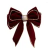 Pinces à cheveux Corée Velours Femmes Bowknot Élégant Grands Arcs Épingle À Cheveux Barrettes Imitation Perles Accessoires