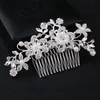 Pérolas tiaras de casamento nupcial deslumbrante pente fino acessórios de jóias de noiva escova de cabelo de cristal para noiva