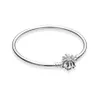 REAL S925 Sterling Silver Charms Armband Bangle Armband med Sparkling Star Clasp Fit For Pandora DIY PEAD CHARM204Z