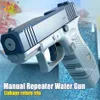Sand Play Water Fun Huiqibao Children Manual pistol Portable Summer Beach Outdoor Shooting Pistol Fight Fantasy Toys For Boys Kids Game Adults 230720