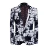 CarFFiv 2019 costume à revers plat noir et blanc vêtements décontractés tenue de soirée robe de soirée minceur blazer1251H