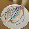 Halsband Koreanischen Stil Bunte Glas Perlen Halskette Kreative Shell Fünfzackigen Stern Imitation Perle Sommer Party Schmuck