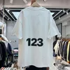 TEESTシャツメンズEURサイズ特大のヒップホップシャツスプリーア番号印刷されたシンプルな綿Tシャツリアル写真