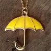 Colares com Pingente Colar de Filme Clássico How I Met Your Mother Guarda-chuva Amarelo Pingente Gargantilha Para Mulheres Jóias Presente Atacado