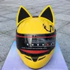 Nitrinos Cat Ear Motorcykelhjälm längs land man och kvinna racing hjälm fyra säsonger anti-dimma all-over katt öronhjälm 331z