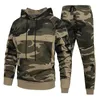 Survêtements pour hommes mode Camouflage imprimé deux pièces ensemble hommes sport Fitness sweat à capuche mince et pantalon pour vêtements loisirs Streetwear