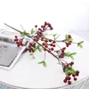 Dekorativa blommor Artificial Holly Red Fruit Home Decor North American Flower Arrangement Accessories Plants Plants