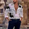 Men's Casual Shirts Spring Summer Fashion New Long Sleeve Men Shirt Business Leisure Party Street Trend Hawaiian Harajuku Brand Chain 3D Print Shirt L230721