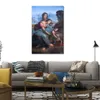 Peinture religieuse Leonardo Da Vinci toile oeuvre la Vierge et l'enfant avec St Anne fait à la main Art Family Room Decor