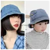 Caps şapkalar anne çocuklar yıkanmış jean kova şapkaları cep bayanlar tasarımcısı denim mavi balıkçı kapağı çocuklar güneşlik panama x0810