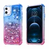 3IN1 Gradient Quicksand Hard PC Soft TPU Cases For Iphone 15 14 Plus 13 Pro MAX 12 11 XS X 8 7 6 Plastic Liquid Bling Glitter Sparkle Love Heart Fashion Phone Back Cover