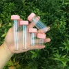 15ml 25ml 40ml 50ml 60ml Glass Bottles Plastic Cap Pink Screw Transparent Glass Vials Plastic Bottles Jars Bottles 50pcs